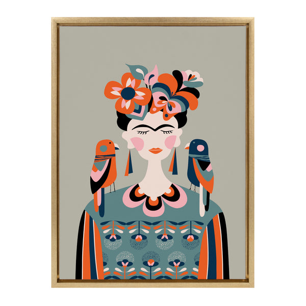 Kate & Laurel Sylvie MCM Frida Kahlo Framed Canvas By Rachel Lee Of My Dream Wall