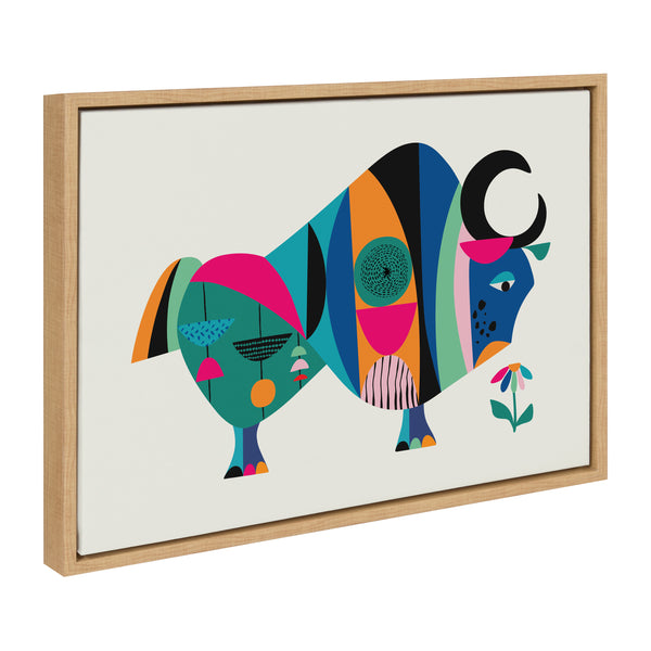 Kate & Laurel Sylvie MCM Ox Framed Canvas By Rachel Lee