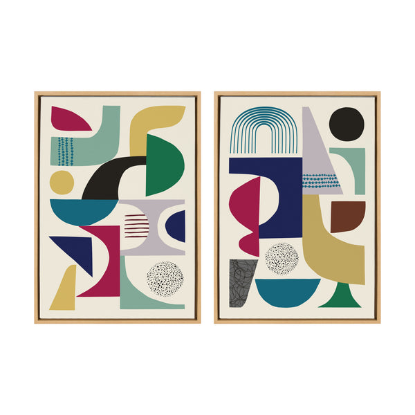 Kate & Laurel Sylvie MCM Pattern 01 And 04 Framed Canvas By Rachel Lee Of My Dream Wall