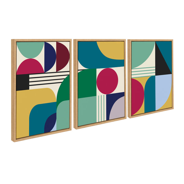 kate & laurel Sylvie MCM Pattern 07 08 and 09 Framed Canvas by Rachel Lee of My Dream Wall