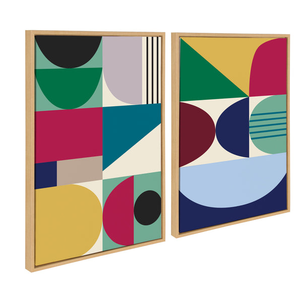 Kate & Laurel Sylvie MCM Pattern 10 And 11 Framed Canvas By Rachel Lee Of My Dream Wall