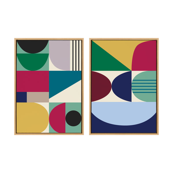 Kate & Laurel Sylvie MCM Pattern 10 And 11 Framed Canvas By Rachel Lee Of My Dream Wall