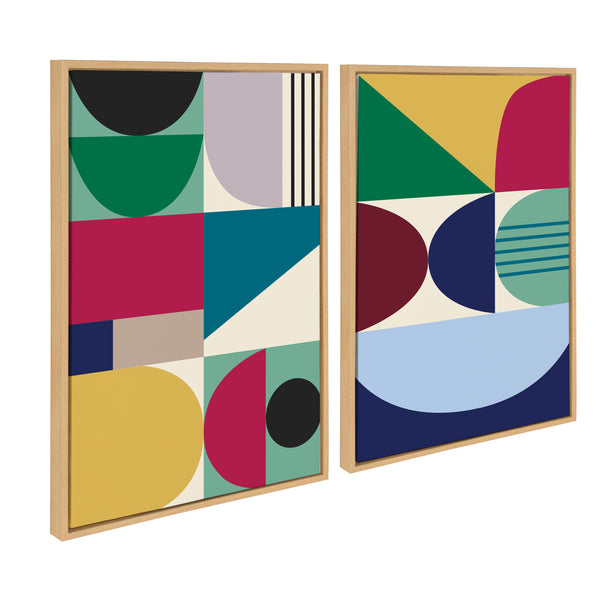 kate & laurel Sylvie MCM Pattern 10 and 11 Framed Canvas by Rachel Lee of My Dream Wall