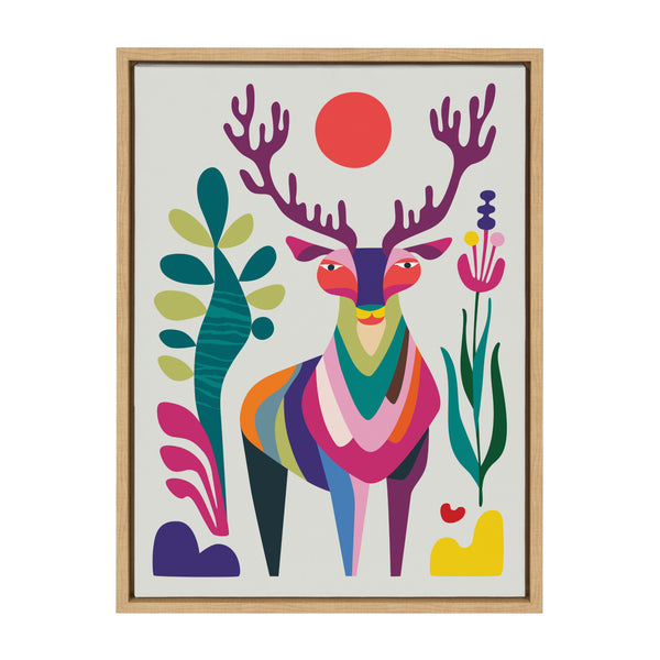 Kate & Laurel Sylvie MCM Reindeer Framed Canvas By Rachel Lee Of My Dream Wall