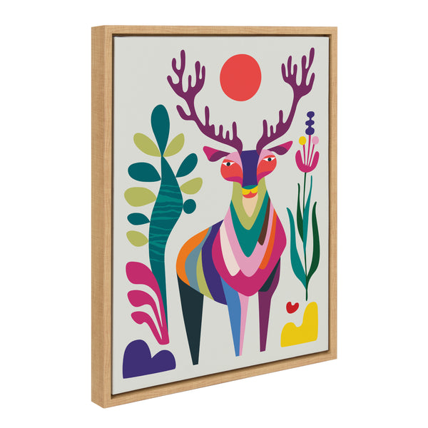 kate & laurel Sylvie MCM Reindeer Framed Canvas by Rachel Lee of My Dream Wall