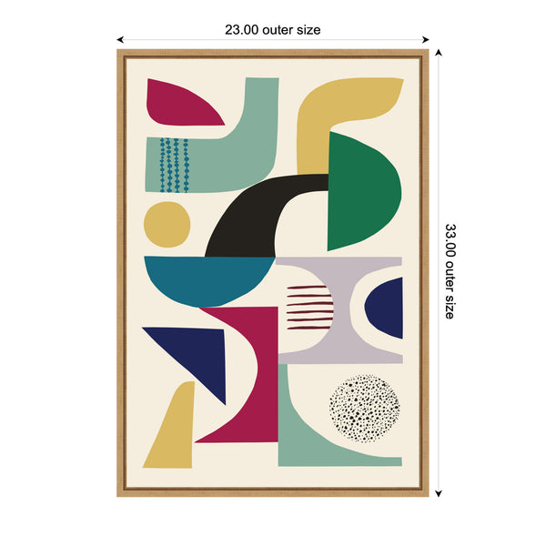 Kate & Laurel Sylvie MCM Retro Abstract Patttern Framed Canvas By Rachel Lee