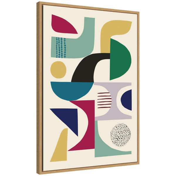 kate & laurel Sylvie MCM Retro Abstract Patttern Framed Canvas by Rachel Lee