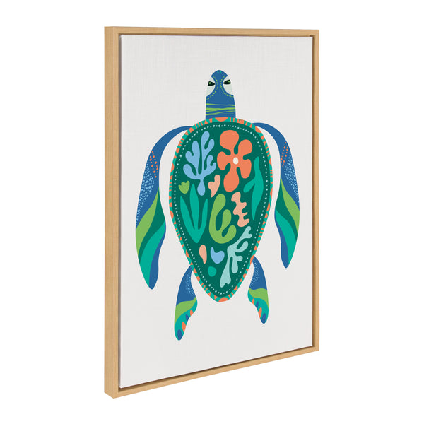 Kate & Laurel Sylvie MCM Sea Turtle Framed Canvas By Rachel Lee Of My Dream Wall