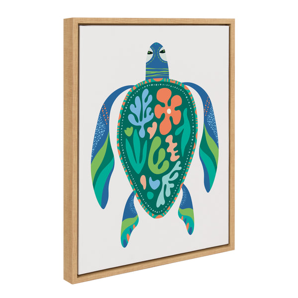 kate & laurel Sylvie MCM Sea Turtle Framed Canvas by Rachel Lee of My Dream Wall