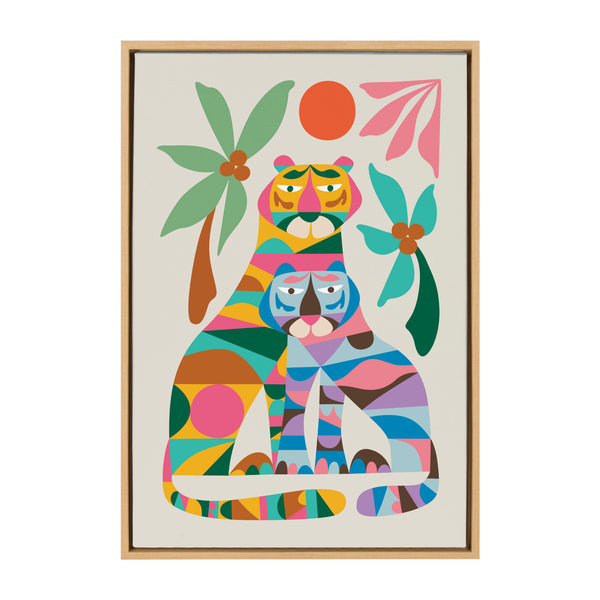 Kate & Laurel Sylvie MCM Tiger Love Framed Canvas By Rachel Lee