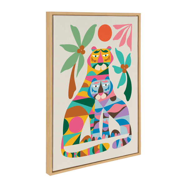 kate & laurel Sylvie MCM Tiger Love Framed Canvas by Rachel Lee