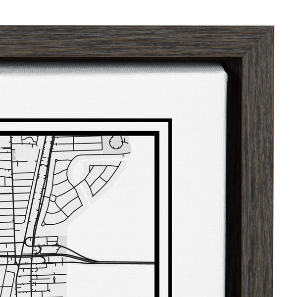 Kate & Laurel Sylvie Miami Modern Map Framed Canvas By Jake Goossen