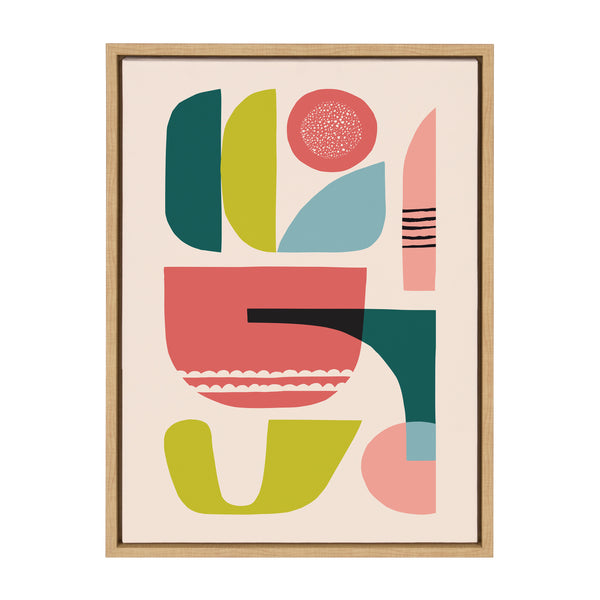 kate & laurel Sylvie Mid Century 5 Framed Canvas by Rachel Lee of My Dream Wall