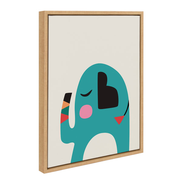 Kate & Laurel Sylvie Mid Century Modern Baby Elephant Framed Canvas By Rachel Lee Of My Dream Wall