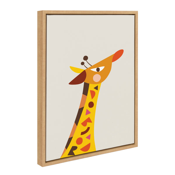 Kate & Laurel Sylvie Mid Century Modern Baby Giraffe Framed Canvas By Rachel Lee Of My Dream Wall