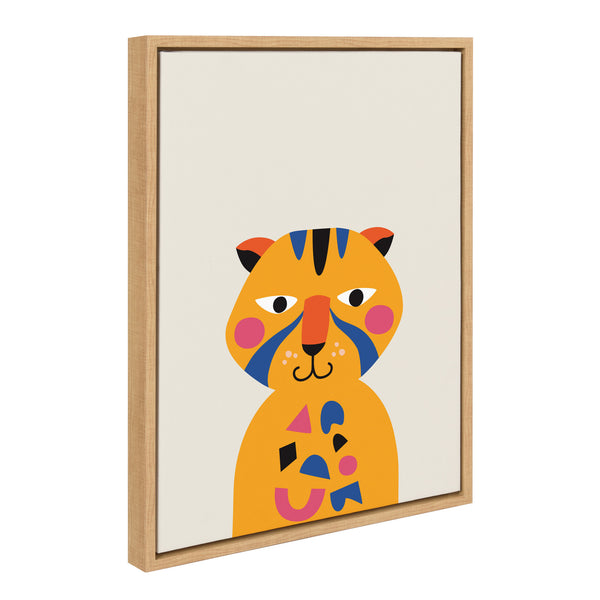 Kate & Laurel Sylvie Mid Century Modern Baby Tiger Framed Canvas By Rachel Lee Of My Dream Wall