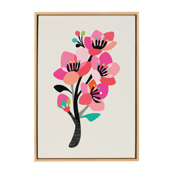 Kate & Laurel Sylvie Mid Century Modern Cherry Blossoms Framed Canvas By Rachel Lee Of My Dream Wall