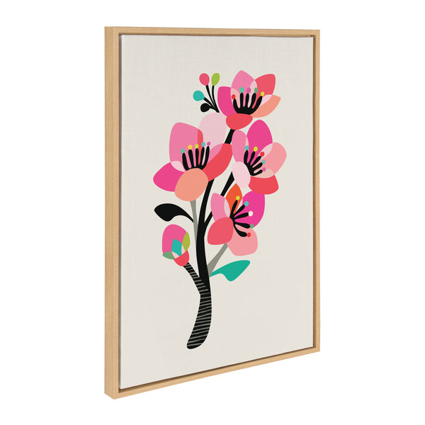 Kate & Laurel Sylvie Mid Century Modern Cherry Blossoms Framed Canvas By Rachel Lee Of My Dream Wall