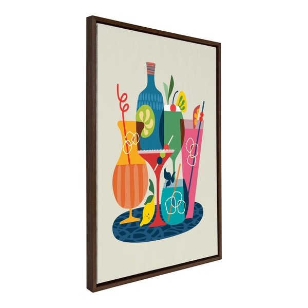 Kate & Laurel Sylvie Mid Century Modern Cocktails Framed Canvas By Rachel Lee Of My Dream Wall