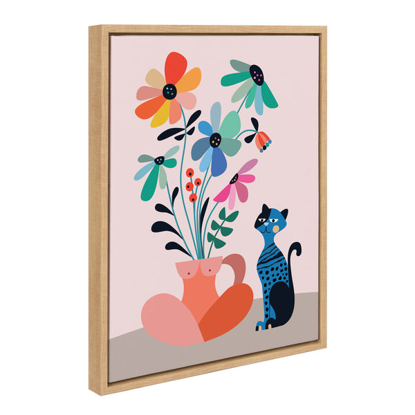 Kate & Laurel Sylvie Mid Century Modern Daisies Framed Canvas By Rachel Lee Of My Dream Wall