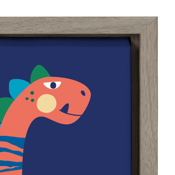 Kate & Laurel Sylvie Mid Century Modern Dino Blue Framed Canvas By Rachel Lee Of My Dream Wall