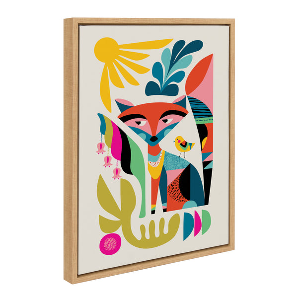 Kate & Laurel Sylvie Mid Century Modern Fox Framed Canvas By Rachel Lee Of My Dream Wall