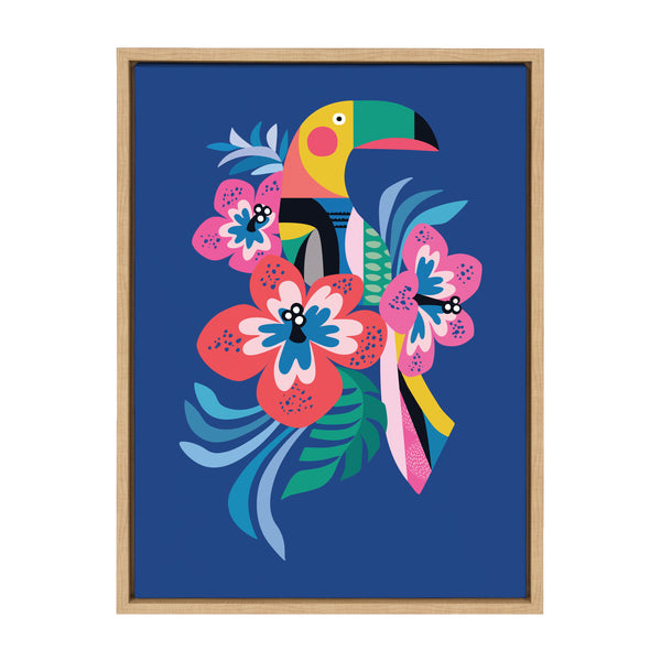 Kate & Laurel Sylvie Mid Century Modern Hibiscus Framed Canvas By Rachel Lee Of My Dream Wall