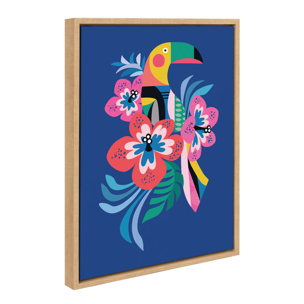 Kate & Laurel Sylvie Mid Century Modern Hibiscus Framed Canvas By Rachel Lee Of My Dream Wall