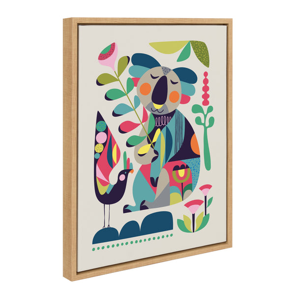 Kate & Laurel Sylvie Mid Century Modern Koala Framed Canvas By Rachel Lee Of My Dream Wall