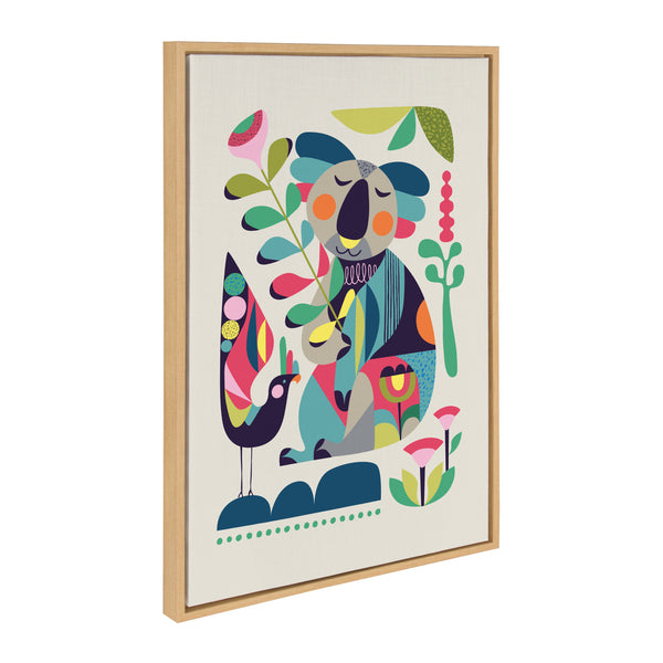 kate & laurel Sylvie Mid Century Modern Koala Framed Canvas by Rachel Lee of My Dream Wall