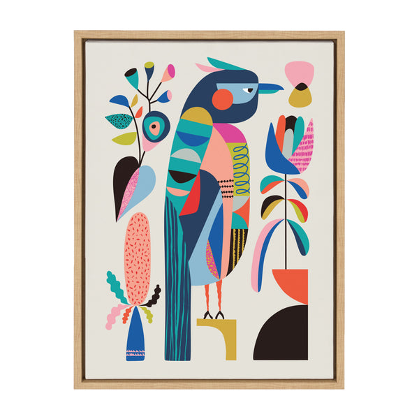 Kate & Laurel Sylvie Mid Century Modern Kookaburra Framed Canvas By Rachel Lee Of My Dream Wall