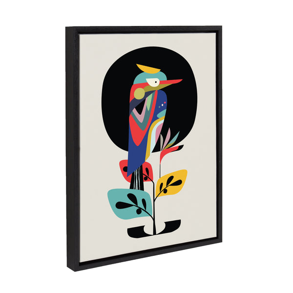 Kate & Laurel Sylvie Mid Century Modern Kookaburra Moon Framed Canvas By Rachel Lee Of My Dream Wall