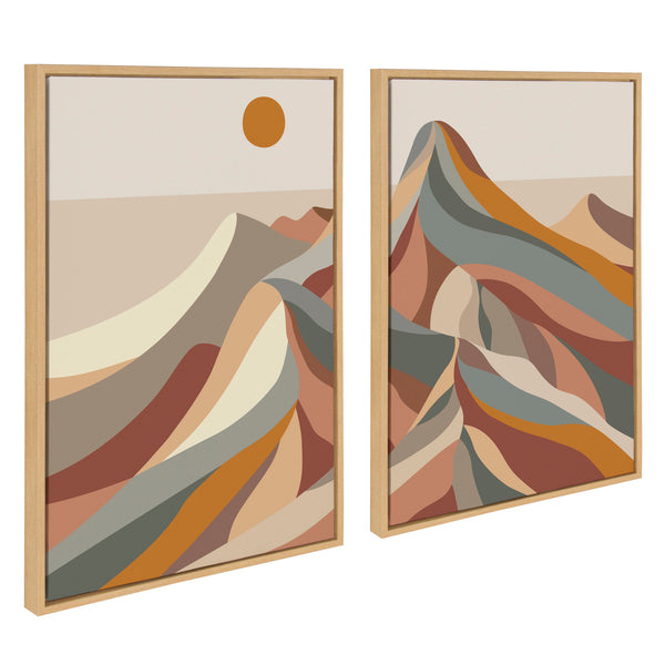 Kate & Laurel Sylvie Mid Century Modern Mountains Framed Canvas By Rachel Lee Of My Dream Wall