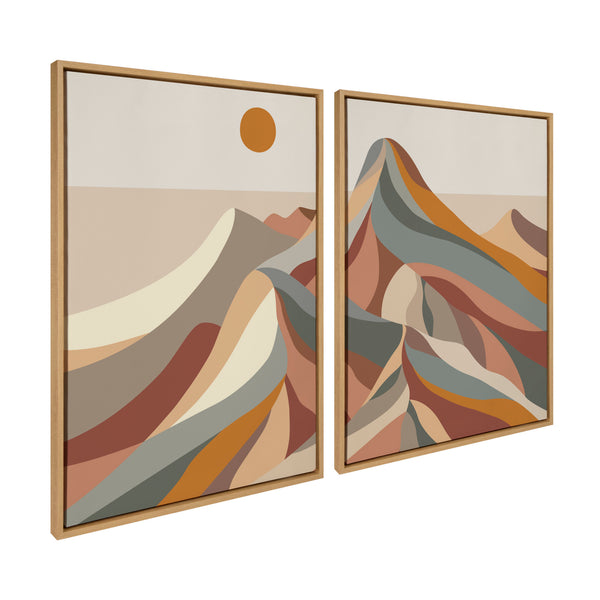 Kate & Laurel Sylvie Mid Century Modern Mountains Framed Canvas Art Set By Rachel Lee Of My Dream Wall