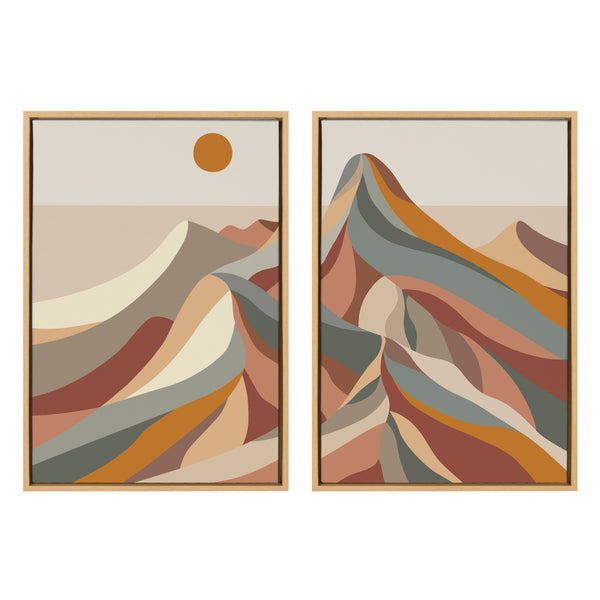 kate & laurel Sylvie Mid Century Modern Mountains Framed Canvas by Rachel Lee of My Dream Wall