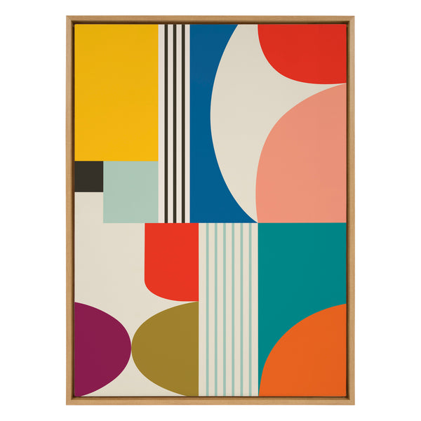 Kate & Laurel Sylvie Mid Century Modern Pattern Framed Canvas By Rachel Lee Of My Dream Wall