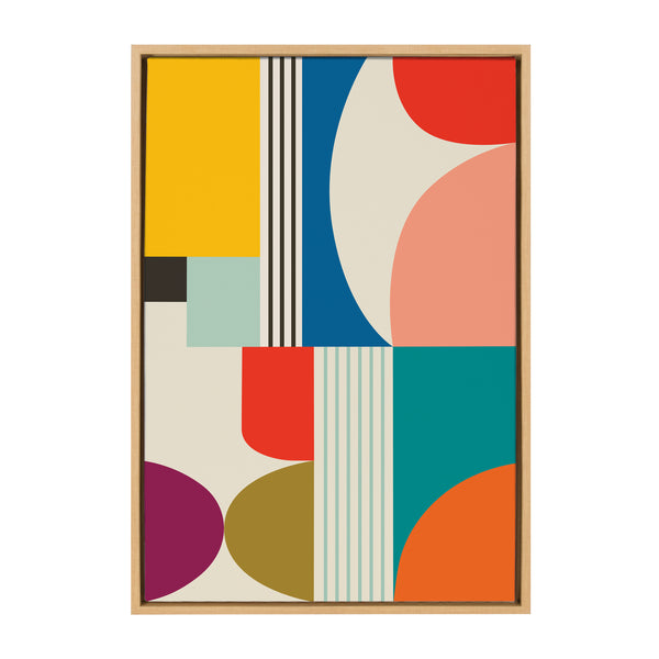 kate & laurel Sylvie Mid Century Modern Pattern Framed Canvas by Rachel Lee of My Dream Wall