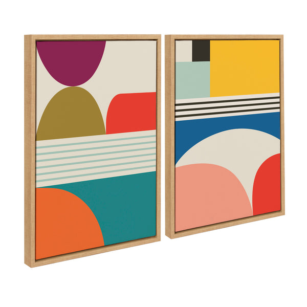 Kate & Laurel Sylvie Mid Century Modern Patterns Framed Canvas Set By Rachel Lee Of My Dream Wall