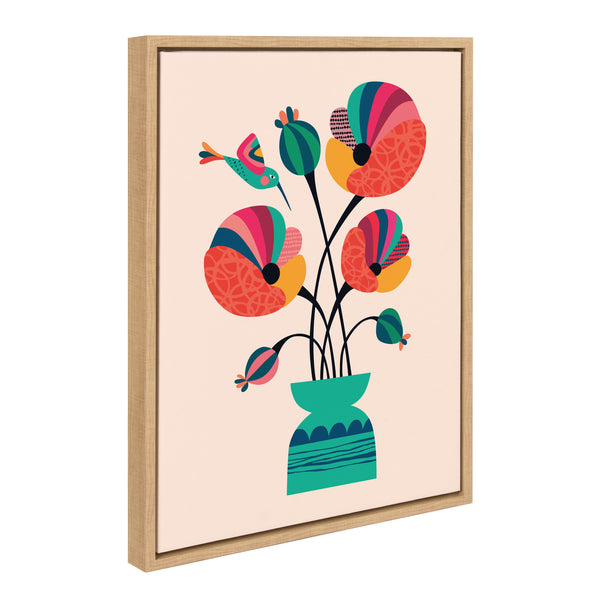 Kate & Laurel Sylvie Mid Century Modern Poppies Framed Canvas By Rachel Lee Of My Dream Wall