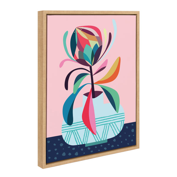 Kate & Laurel Sylvie Mid Century Modern Protea Framed Canvas By Rachel Lee Of My Dream Wall