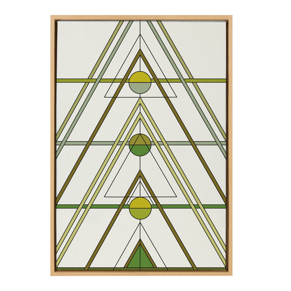 kate & laurel Sylvie Mid Century Modern Retro Tree Framed Canvas by The Creative Bunch Studio
