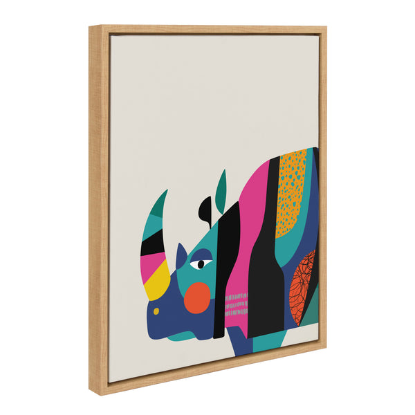 Kate & Laurel Sylvie Mid Century Modern Rhino Framed Canvas By Rachel Lee Of My Dream Wall