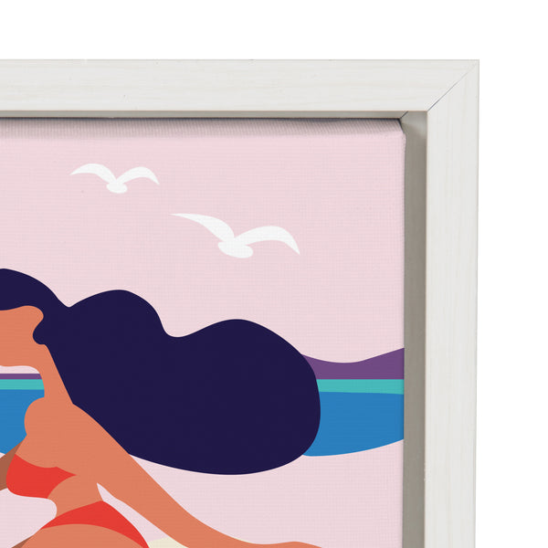 Kate & Laurel Sylvie Mid Century Modern Surf Dog Framed Canvas By Rachel Lee Of My Dream Wall