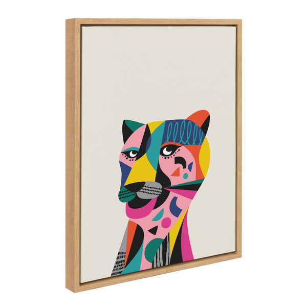 Kate & Laurel Sylvie Mid Century Modern Tiger Framed Canvas By Rachel Lee Of My Dream Wall