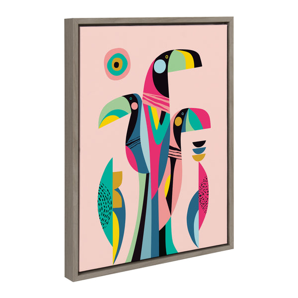 Kate & Laurel Sylvie Mid Century Modern Tropical Toucan Framed Canvas By Rachel Lee Of My Dream Wall