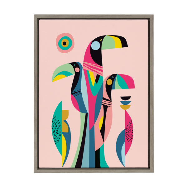 Kate & Laurel Sylvie Mid Century Modern Tropical Toucan Framed Canvas By Rachel Lee Of My Dream Wall