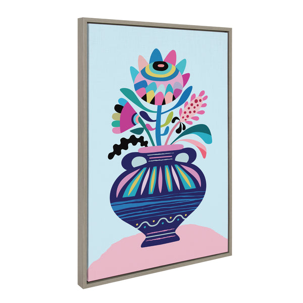 Kate & Laurel Sylvie Mid Century Modern Whimsical Floral Framed Canvas By Rachel Lee Of My Dream Wall