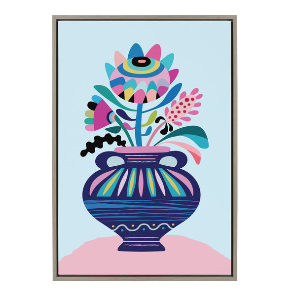 Kate & Laurel Sylvie Mid Century Modern Whimsical Floral Framed Canvas By Rachel Lee Of My Dream Wall