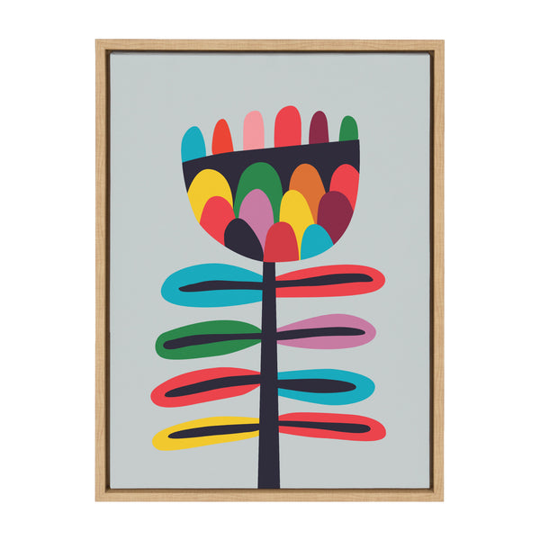 kate & laurel Sylvie Mid Century Modern Wildflower Framed Canvas by Rachel Lee of My Dream Wall