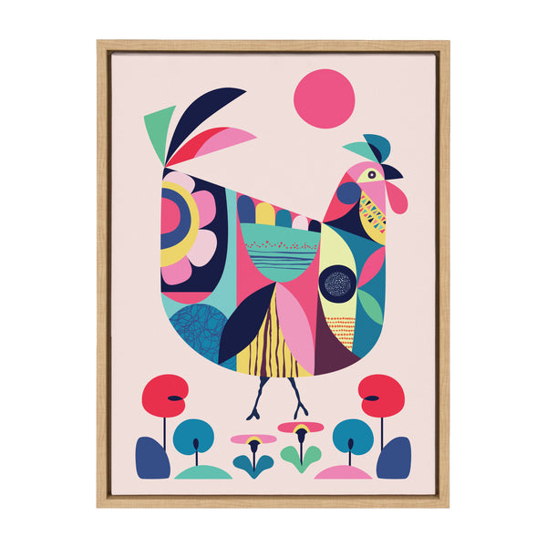 kate & laurel Sylvie Mid Century Modern Wyandotte Framed Canvas by Rachel Lee of My Dream Wall